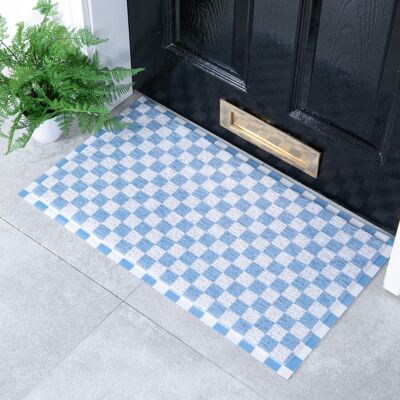 Blue Check Doormat (70 x 40cm)
