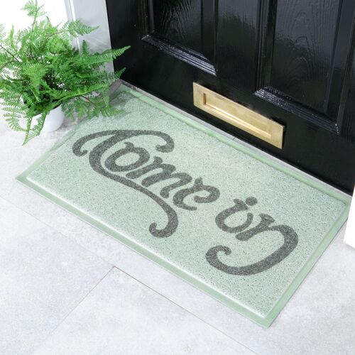 Green Come in Go Away Doormat (70 x 40cm)