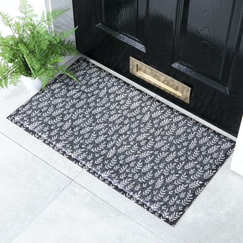 Navy Leaf Doormat (70 x 40cm)