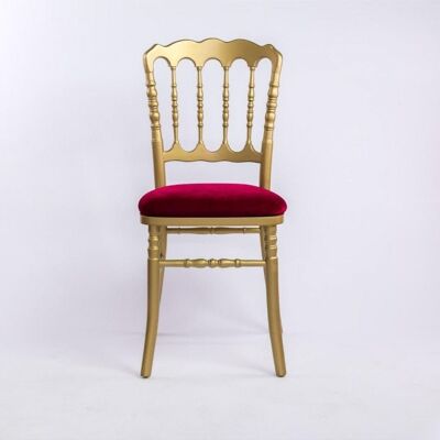 Stuhl Napoleon 3 aus vergoldetem Holz