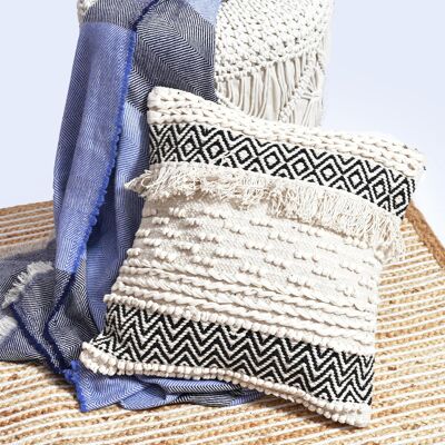 Grace Artisanal Weave Handloom Cushion_Cushion_Bohemian, Boho umweltfreundlicher Kissenbezug aus Bio-Baumwolle