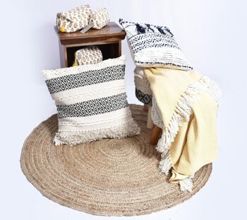 Amelia Artisanal Weave Handloom Cushion_Cushion_Bohemian, Boho respectueux de l'environnement Housse de coussin en coton biologique 4
