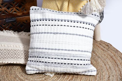 Charlotte Artisanal Weave Handloom Cushion_Bohemian, Boho eco-friendly Organic Cotton Cushion Cover