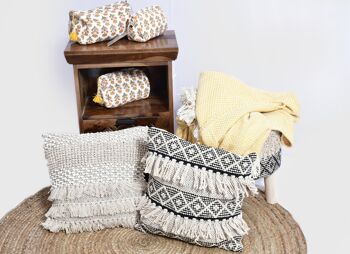 Sophia Artisanal Weave Handloom Cushion_Bohemian, Boho respectueux de l'environnement Housse de coussin en coton biologique 6