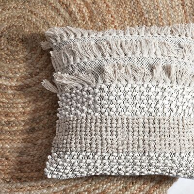 Olivia Artisanal Weave Handloom Cushion_bohemian, boho eco-friendly organic cotton cushion cover