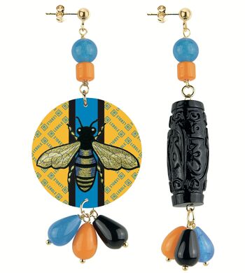 Des bijoux colorés idéals pour l'été. Mix & Match Boucles d'oreilles pour femmes The Circle Classic Bee. Fabriqué en Italie