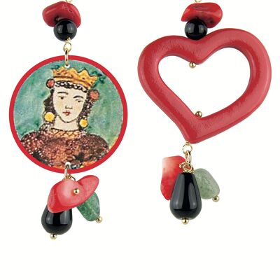 Farbige Juwelen ideal für den Sommer. Damenohrringe Mix & Match The Circle Small Sicily Head. Hergestellt in Italien