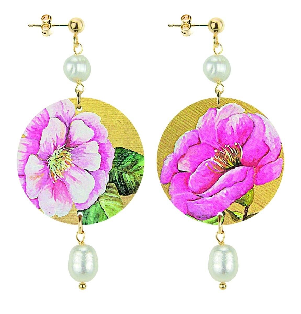 Celebra la primavera con gioielli ispirati ai fiori. Orecchini Donna The Circle Piccolo Fiori Fondo Chiaro. Made in Italy