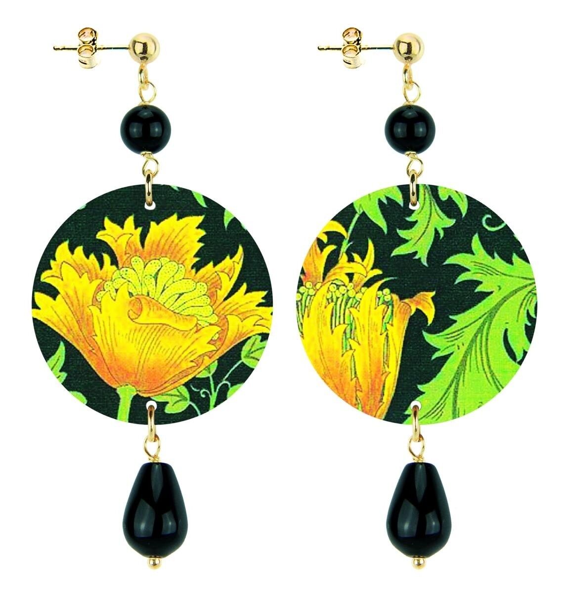 Celebra la primavera con gioielli ispirati ai fiori. Orecchini Donna The Circle Piccolo Fiore Giallo. Made in Italy