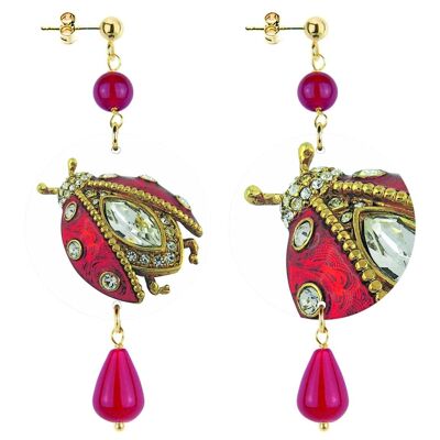 Women's Earrings The Circle Small Ladybug Jewel. Made in Italy