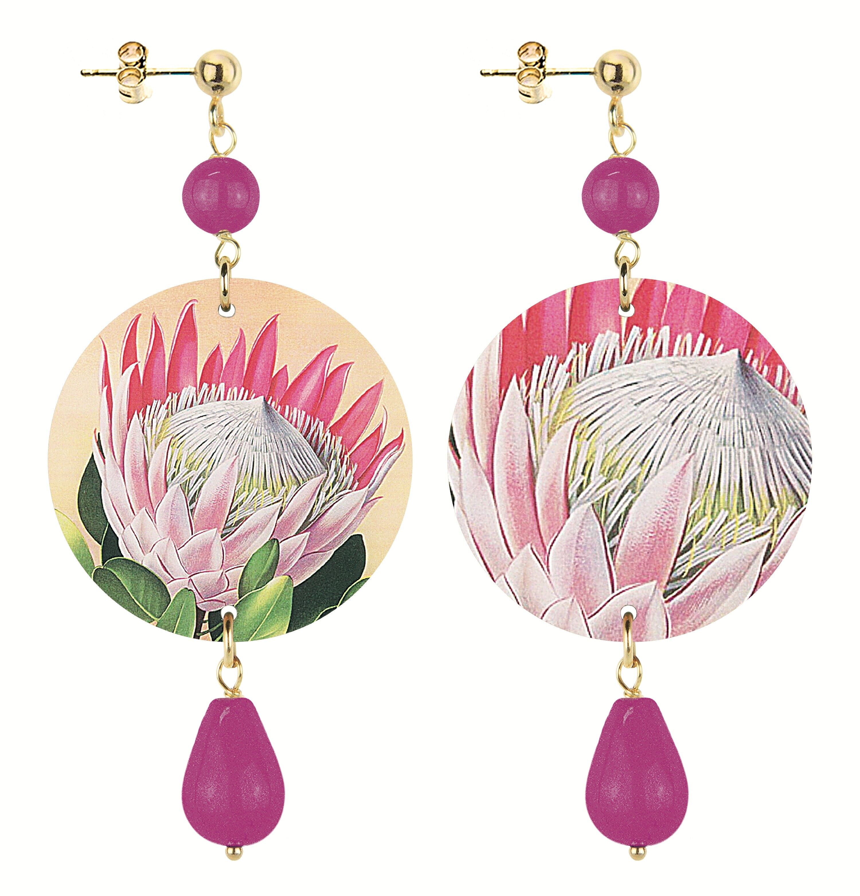 Celebra la primavera con gioielli ispirati ai fiori. Orecchini Donna The Circle Piccolo Fiore Fondo Chiaro. Made in Italy