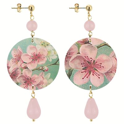 Celebra la primavera con gioielli ispirati ai fiori. Orecchini Donna The Circle Piccolo Fiori Rosa. Made in Italy