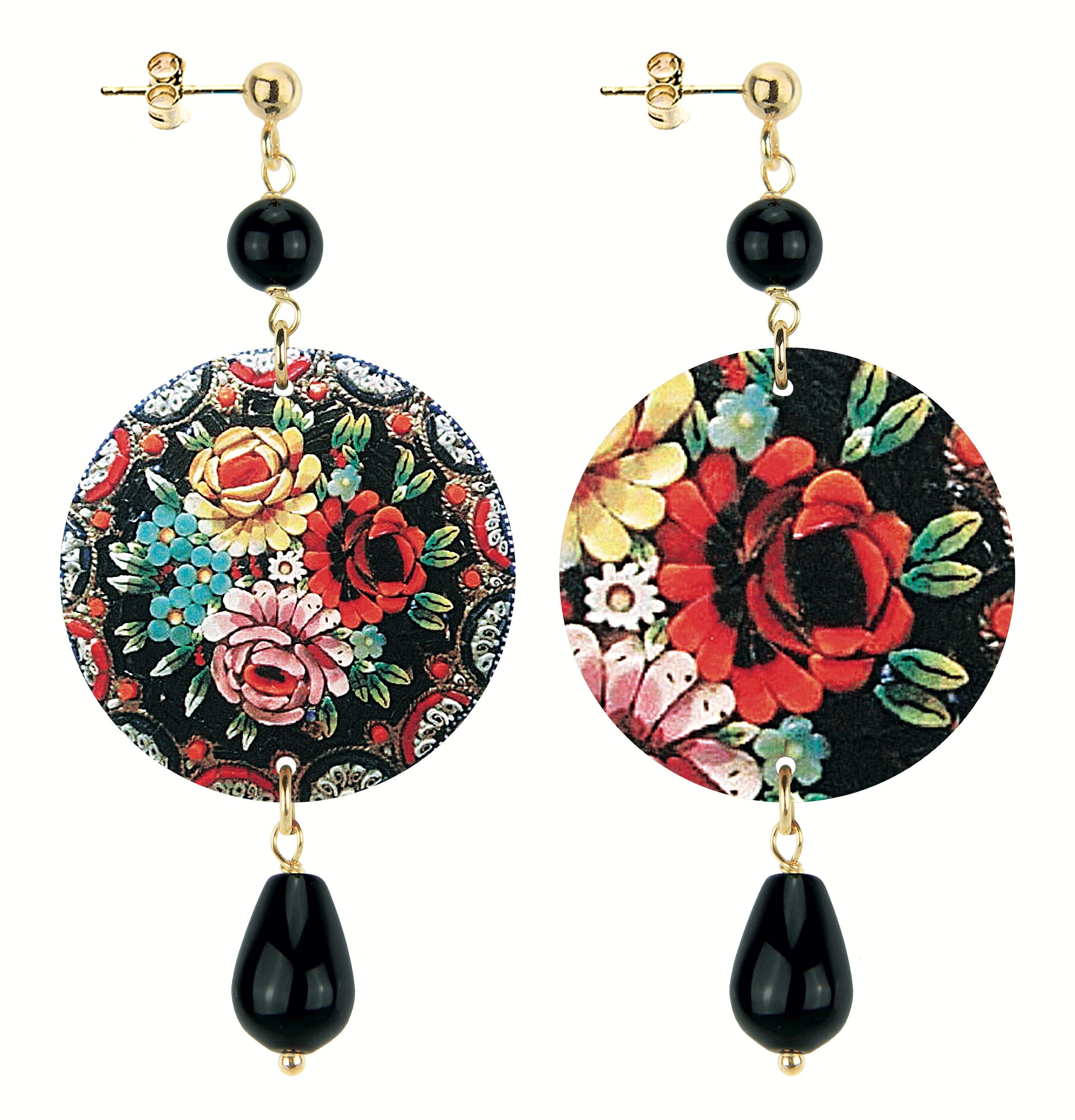 Celebra la primavera con gioielli ispirati ai fiori. Orecchini Donna The Circle Piccolo Fiori Colorati. Made in Italy