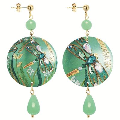 Celebrate spring with nature-inspired jewelry. The Circle Small Dragonfly Women's Earrings. Made in Italy