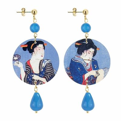 Pendientes de Mujer The Circle Little Geisha Celeste. Hecho en Italia