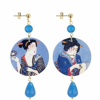 The Circle Little Geisha Light Blue Women's Earrings. Made in Italy