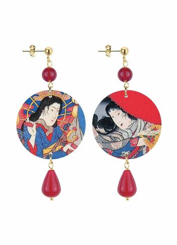Boucles d'oreilles pour femmes The Circle Small Geisha Ruby. Fabriqué en Italie