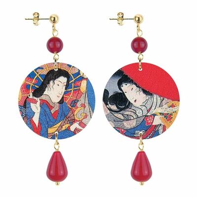 The Circle Small Geisha Ruby Women's Earrings. Made in Italy