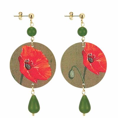 Celebrate spring with flower-inspired jewelry. The Circle Small Red Poppy Women's Earrings. Made in Italy