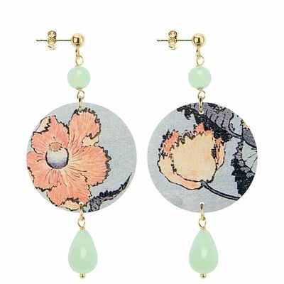 Celebrate spring with flower-inspired jewelry. The Circle Small Orange Flower Women's Earrings. Made in Italy