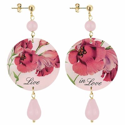 Celebrate spring with flower-inspired jewelry. The Circle Small Flower Live in Love Women's Earrings. Made in Italy
