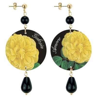 Celebrate spring with flower-inspired jewelry. Women's Earrings The Circle Small Yellow Flower Jealousy Love. Made in Italy