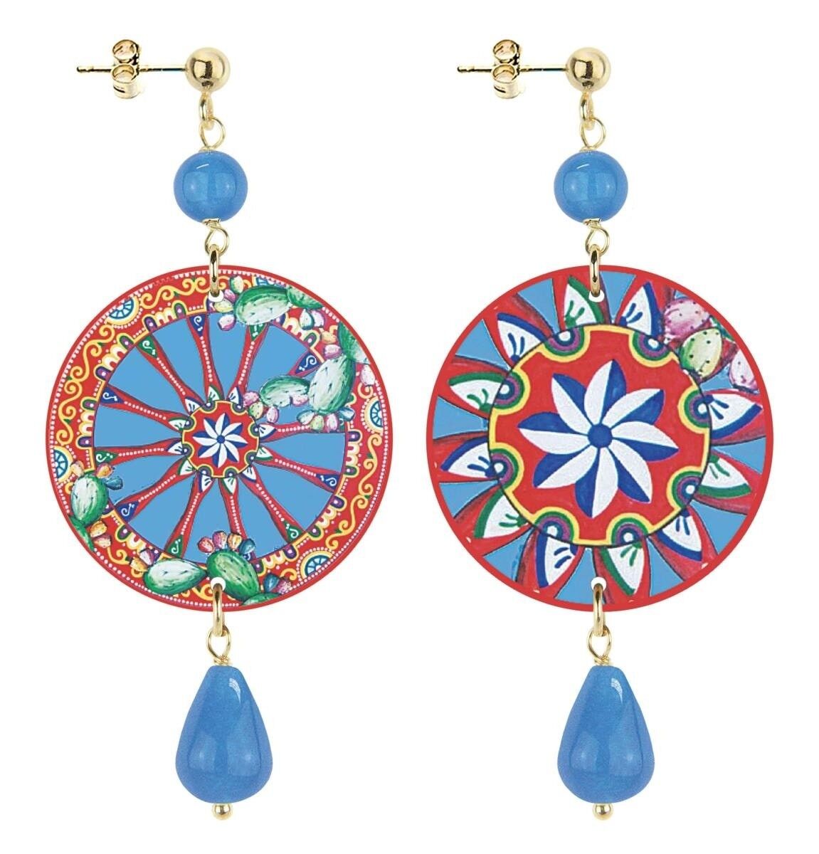 The Circle kleine sizilianische Rad-Ohrringe für Damen. Hergestellt in Italien