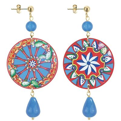 Women's The Circle Small Sicilian Wheel Earrings. Made in Italy