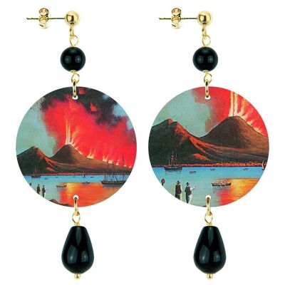 Orecchini Donna The Circle Piccolo Napoli Vesuvio. Made in Italy