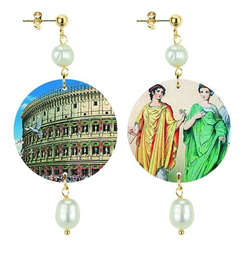 Orecchini Donna The Circle Piccolo Roma Colosseo. Made in Italy