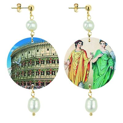 The Circle Small Women's Earrings Rome Colosseum. Made in Italy