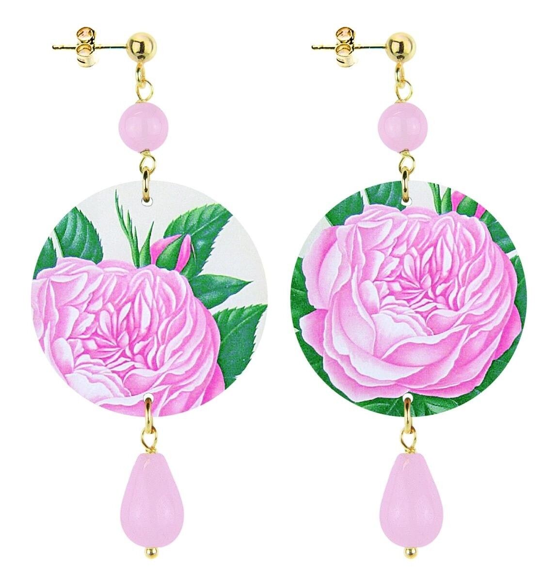 Celebra la primavera con gioielli ispirati ai fiori. Orecchini Donna The Circle Piccolo Fiore Rosa. Made in Italy