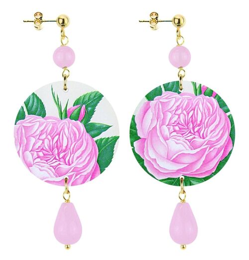 Celebra la primavera con gioielli ispirati ai fiori. Orecchini Donna The Circle Piccolo Fiore Rosa. Made in Italy
