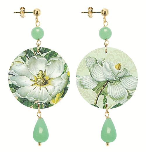 Celebra la primavera con gioielli ispirati ai fiori. Orecchini Donna The Circle Piccolo Fiore Bianco. Made in Italy