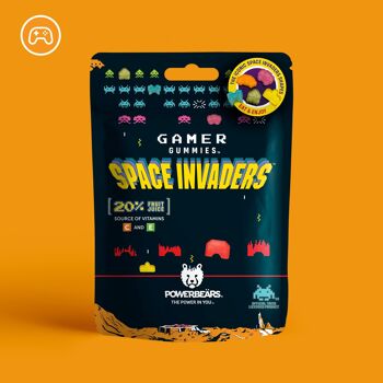 Space Invaders™ Gummies 20 % jus de fruits, 6 saveurs fruitées (6x125g) 2