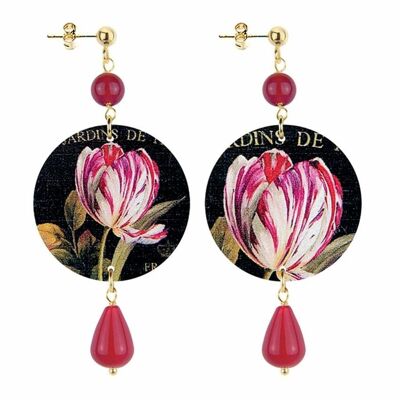 Celebra la primavera con gioielli ispirati ai fiori. Orecchini Donna The Circle Piccolo Fiore Rosso. Made in Italy