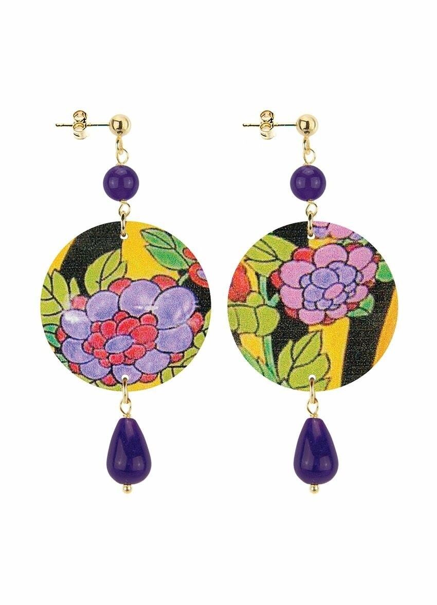 Celebra la primavera con gioielli ispirati ai fiori. Orecchini Donna The Circle Piccolo Fiore Viola. Made in Italy