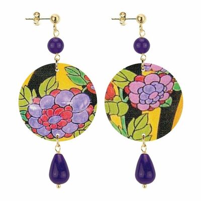 Celebrate spring with flower-inspired jewelry. The Circle Small Purple Flower Women's Earrings. Made in Italy