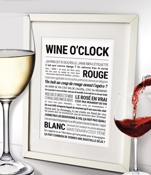 AFFICHE "wine o'clock"