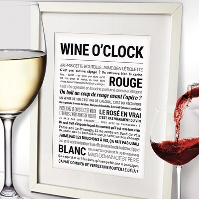 AFFICHE "wine o'clock"