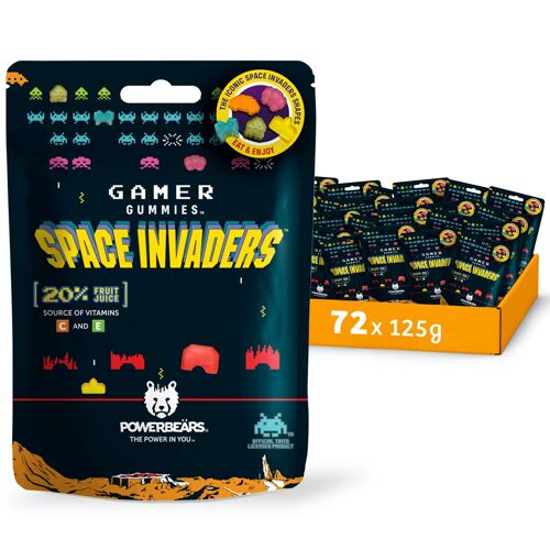 Space Invaders™ Gummies 20% Fruit Juice, 6 Fruity Flavors (72x125g)