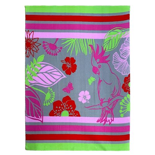 Serviette de plage microfibre rose 140x170cm 220g/m² - Malaga