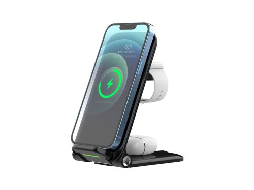 TECHANCY Wireless Charging Station, 3 in 1 Wireless Charger