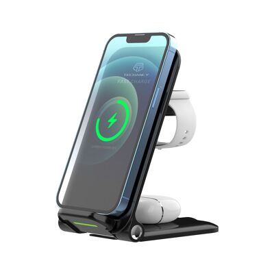 TECHANCY Wireless Charging Station, 3 in 1 Wireless Charger