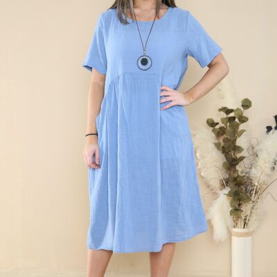 Lightweight Midi Dress with Necklace