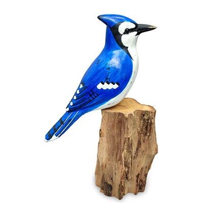 Hand Painted Wooden Blue Jay