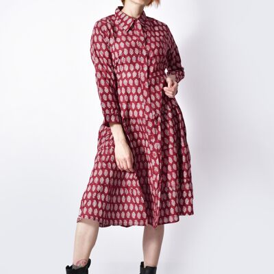 Eve Shirt Dress_Organic cotton bohemian, modern, office Long dress