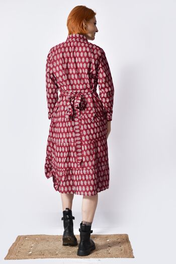 Eve Shirt Dress_Coton bio bohème, moderne, bureau Robe longue 3