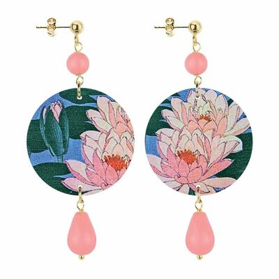 Celebre la primavera con joyas inspiradas en flores. Pendientes de mujer The Circle Small Pink Flower. Hecho en Italia