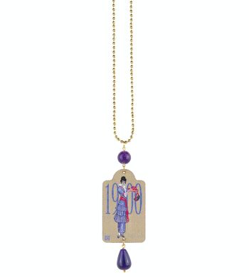 Collier Femme en Laiton avec Pierres Naturelles Violettes The Tag Moda 1900-1910 Made in Italy